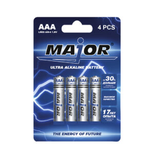 Батарейки "Major" Ultra Alkaline battery AAA 4 PCS